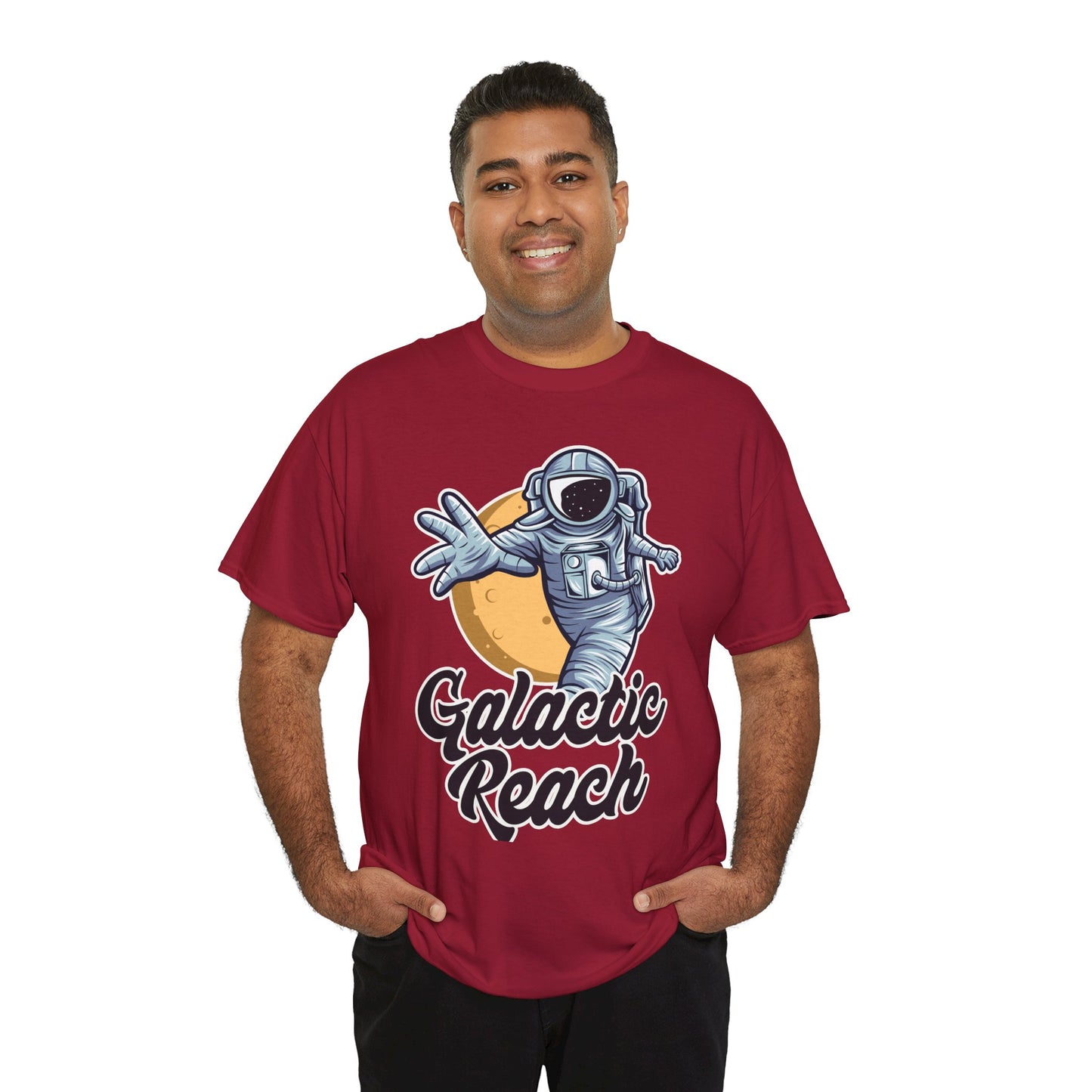 Galactic Reach, Astronaut, Unisex Heavy Cotton Tee, Express Delivery available, graphic design, png