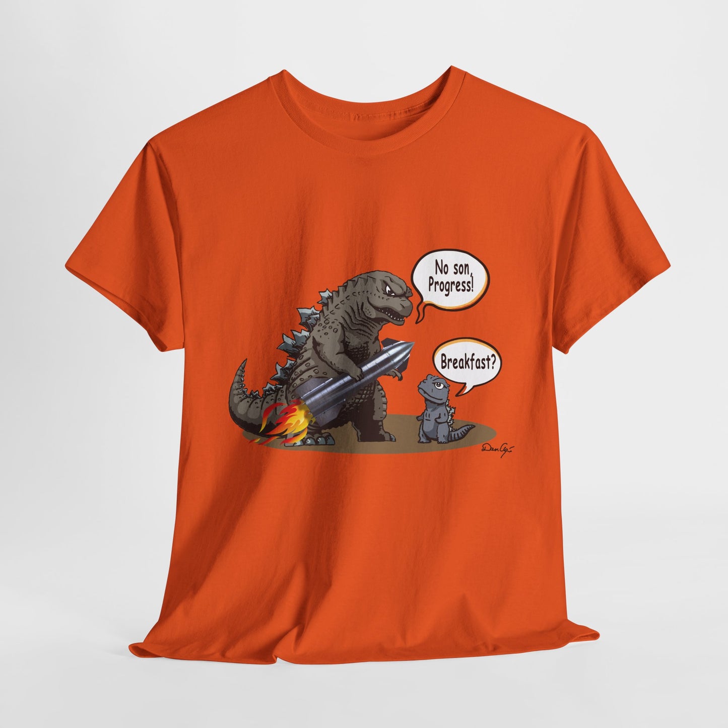 Godzilla, Son and SpaceX, Unisex Heavy Cotton Tee, print design, t-shirt, t-shirts, t-shirts, png, funny, cartoons, tee