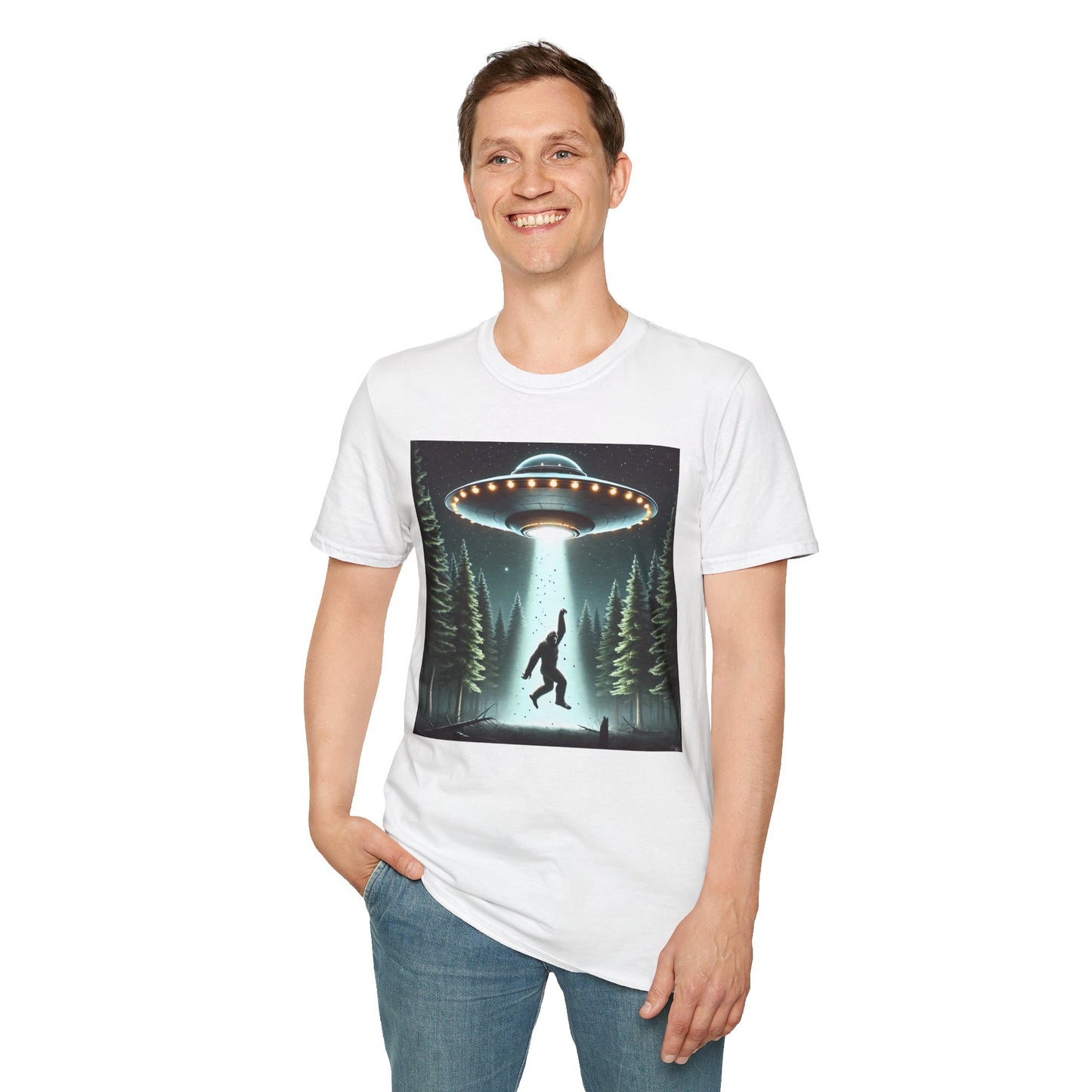 Funny UFO Abduction Unisex T-Shirt, Alien Theme Tee, Gift for Sci-Fi Lovers, Cool Graphic Shirt, Quirky Apparel, Unique Vintage Style
