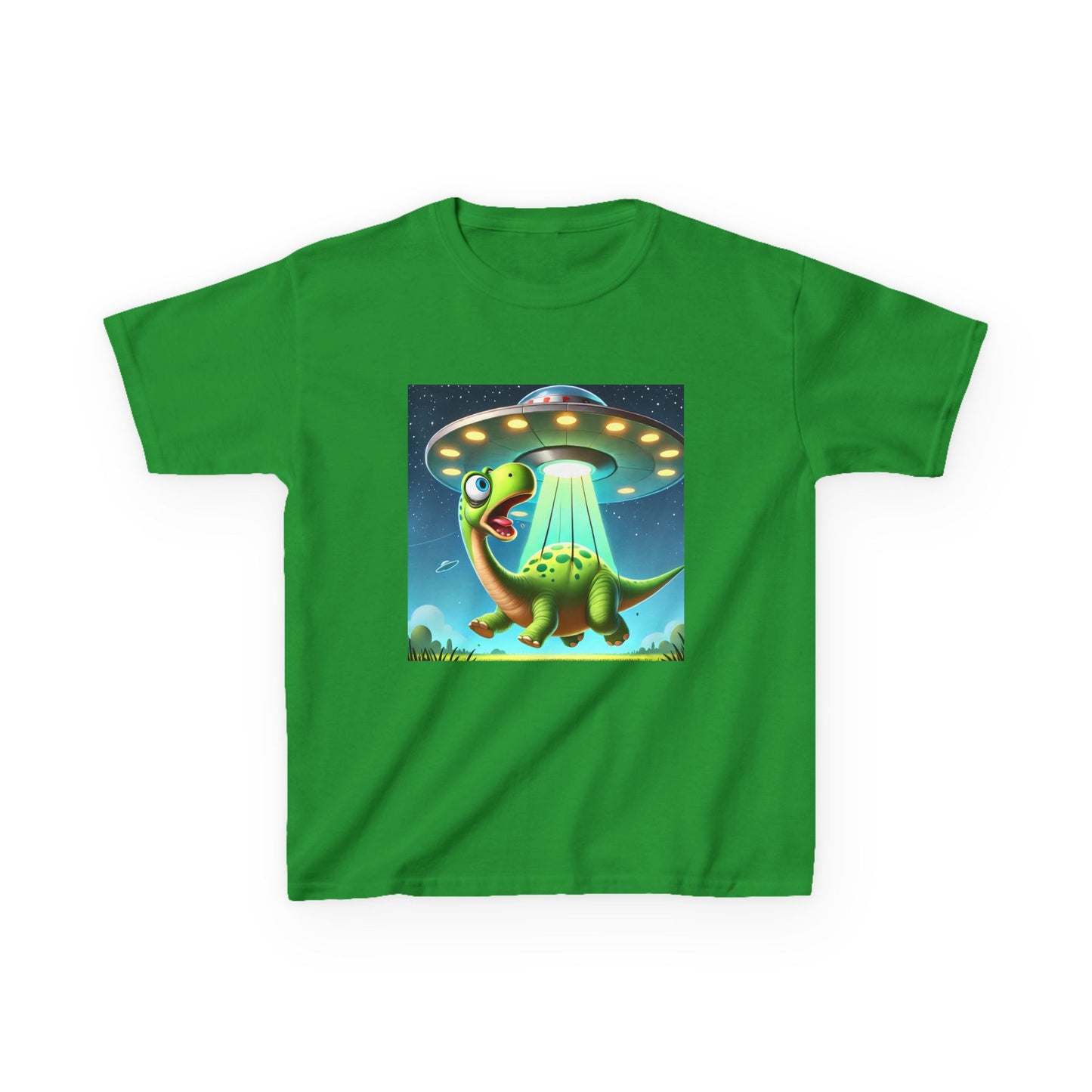 Dinosaur UFO Kids Tee, Fun Graphic Shirt for Boys and Girls, Perfect for Birthdays, Parties, Casual Wear, Gifts, tshirt, t-shirt
