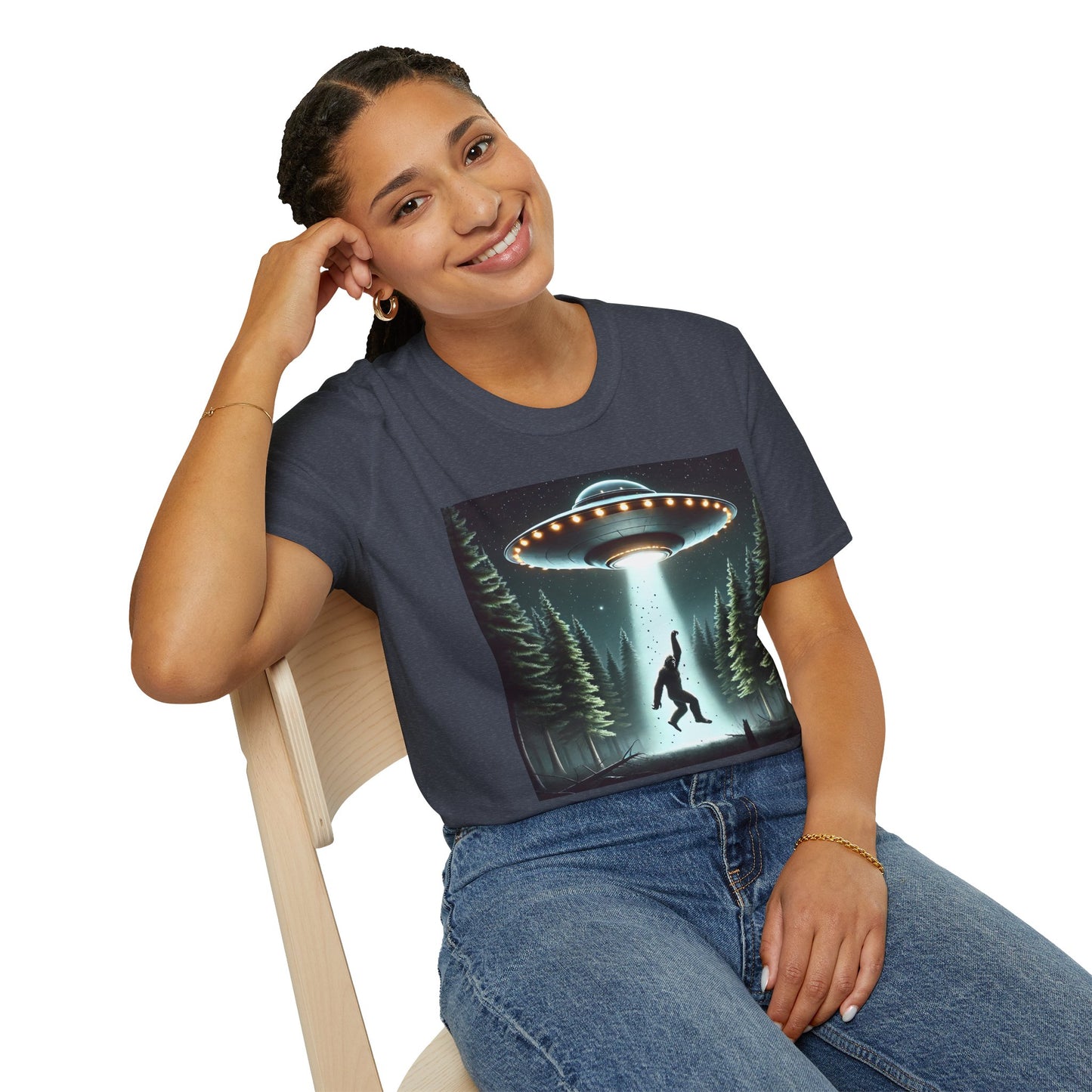 Funny UFO Abduction Unisex T-Shirt, Alien Theme Tee, Gift for Sci-Fi Lovers, Cool Graphic Shirt, Quirky Apparel, Unique Vintage Style