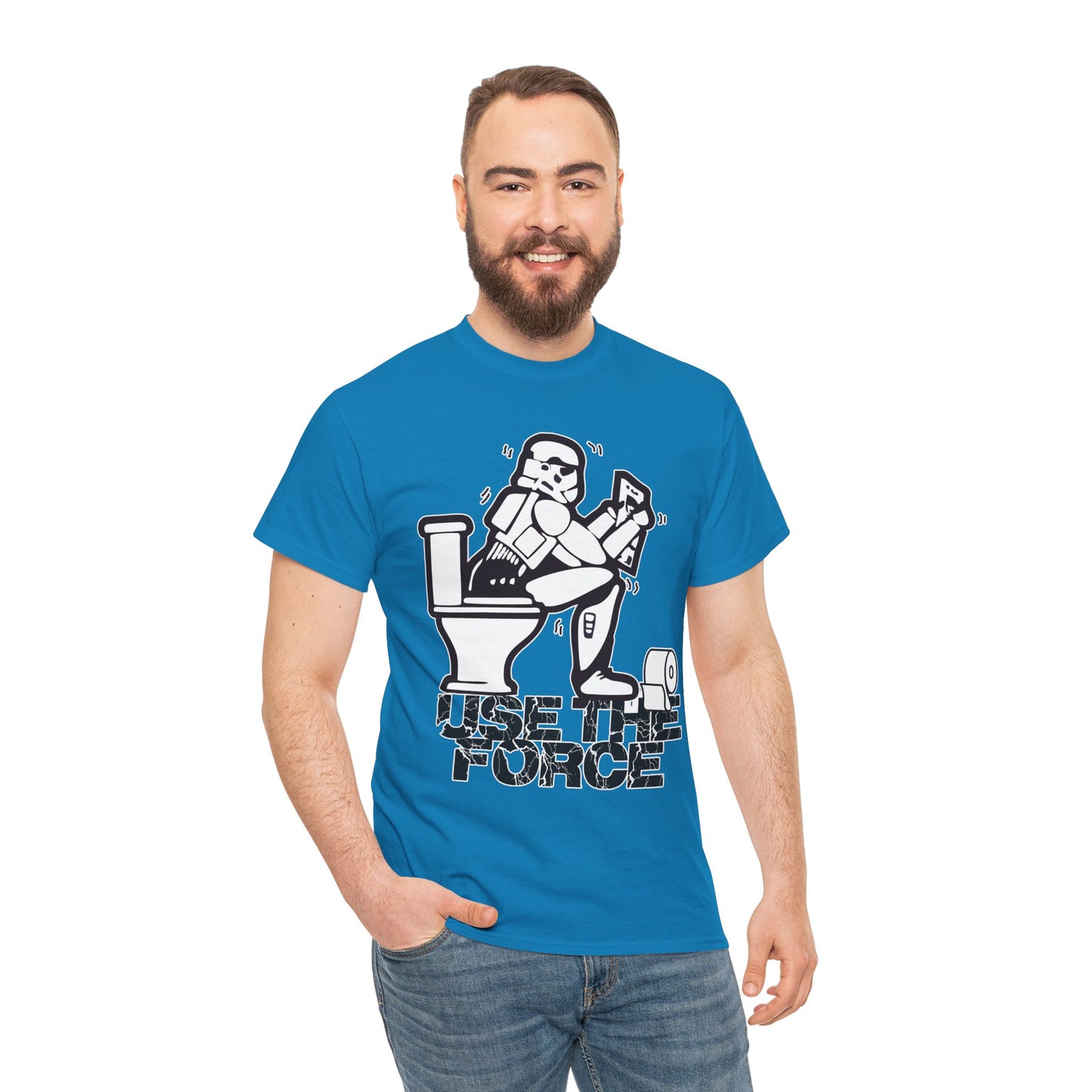 Use The Force, Unisex Heavy Cotton Tee, Star Wars, funny, restroom jokes, graphic design, png