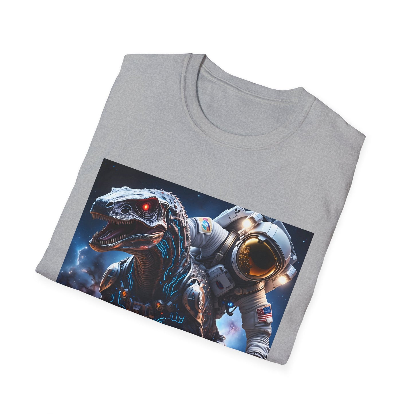 Space Dinosaur Unisex Softstyle T-Shirt, Fun Gift for Kids, Science Fiction Tee, Unique Graphic Shirt, Cool Outfit for Parties, t-shirt, tshirt, png