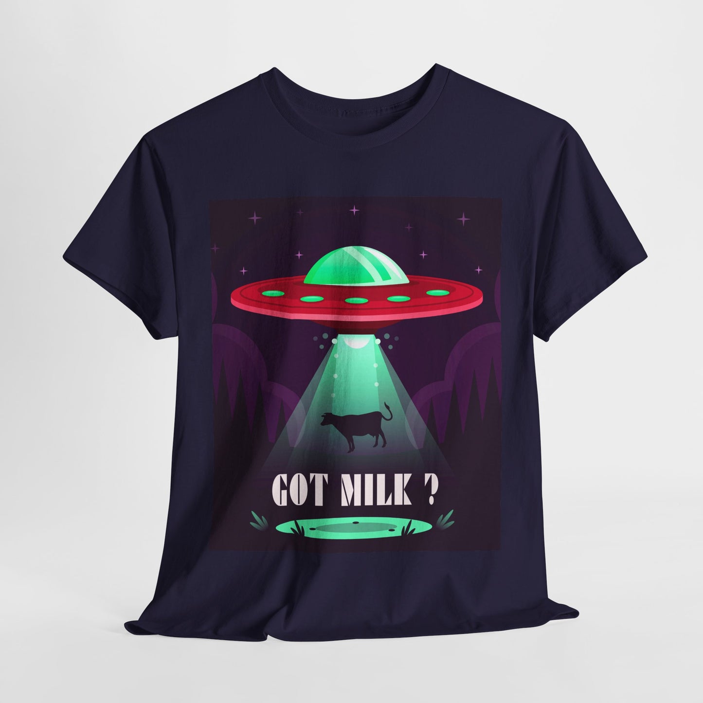 Got Milk? Unisex Heavy Cotton Tee, UFO abduction, comedy, funny, t-shirt, t-shirt, graphic design, tee, png