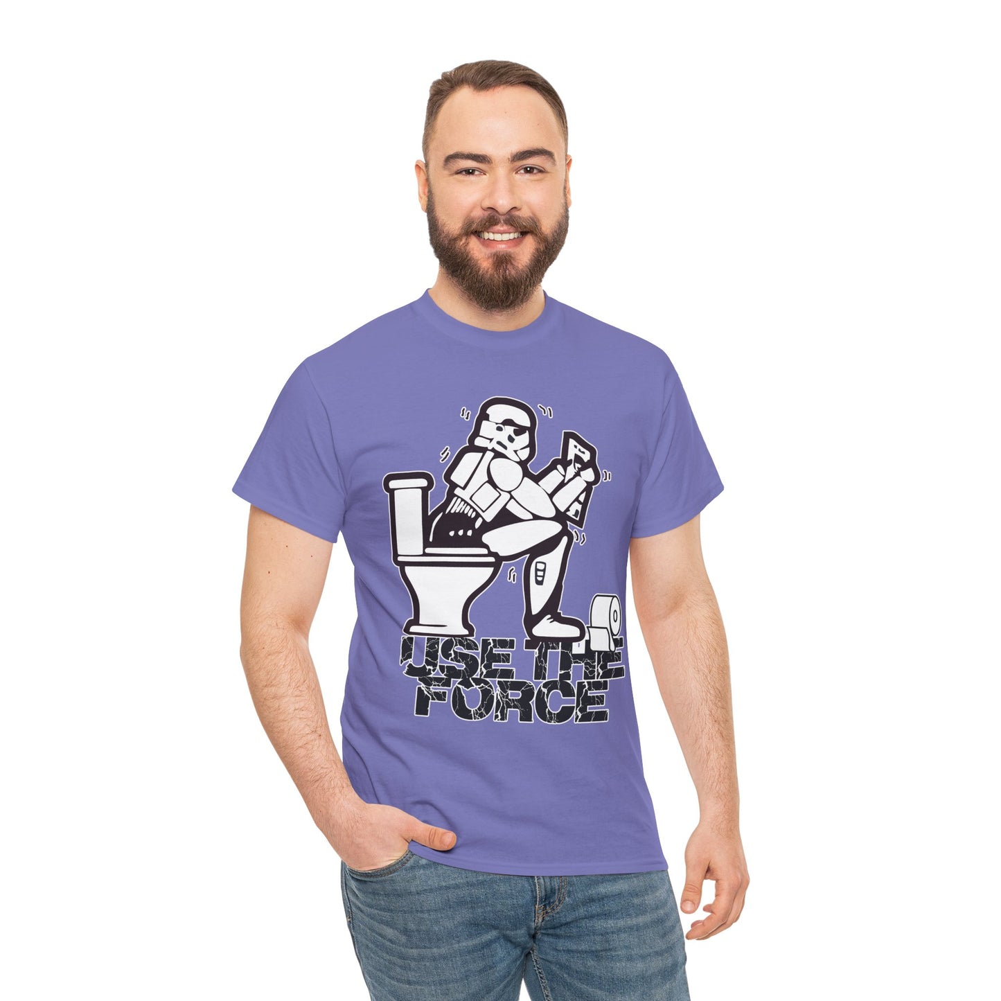 Use The Force, Unisex Heavy Cotton Tee, Star Wars, funny, restroom jokes, graphic design, png