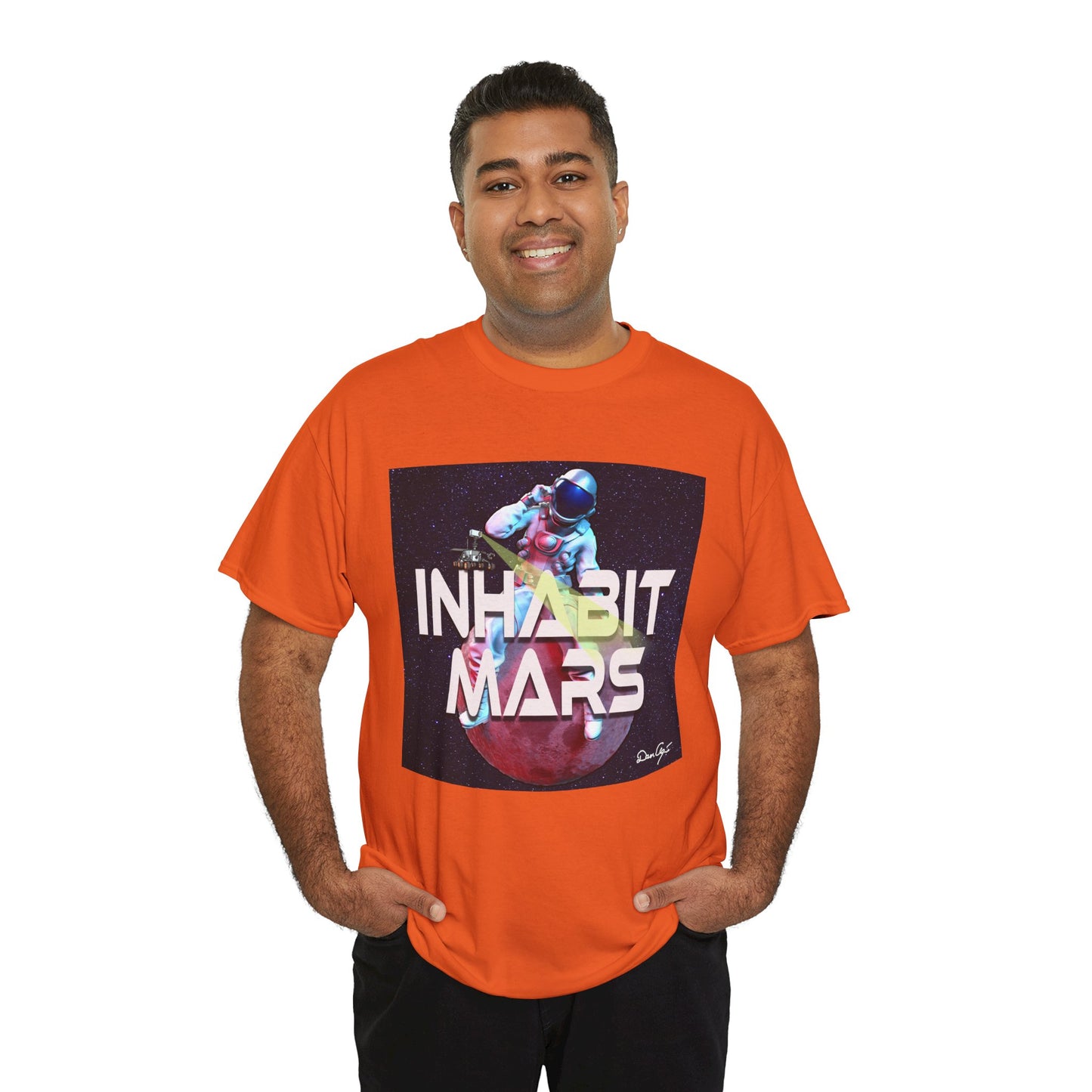 Inhabit Mars, Unisex Heavy Cotton Tee, Space, SpaceX, Universe, UFO, multiverse, graphic design, png, graphic design, t-shirts, tee