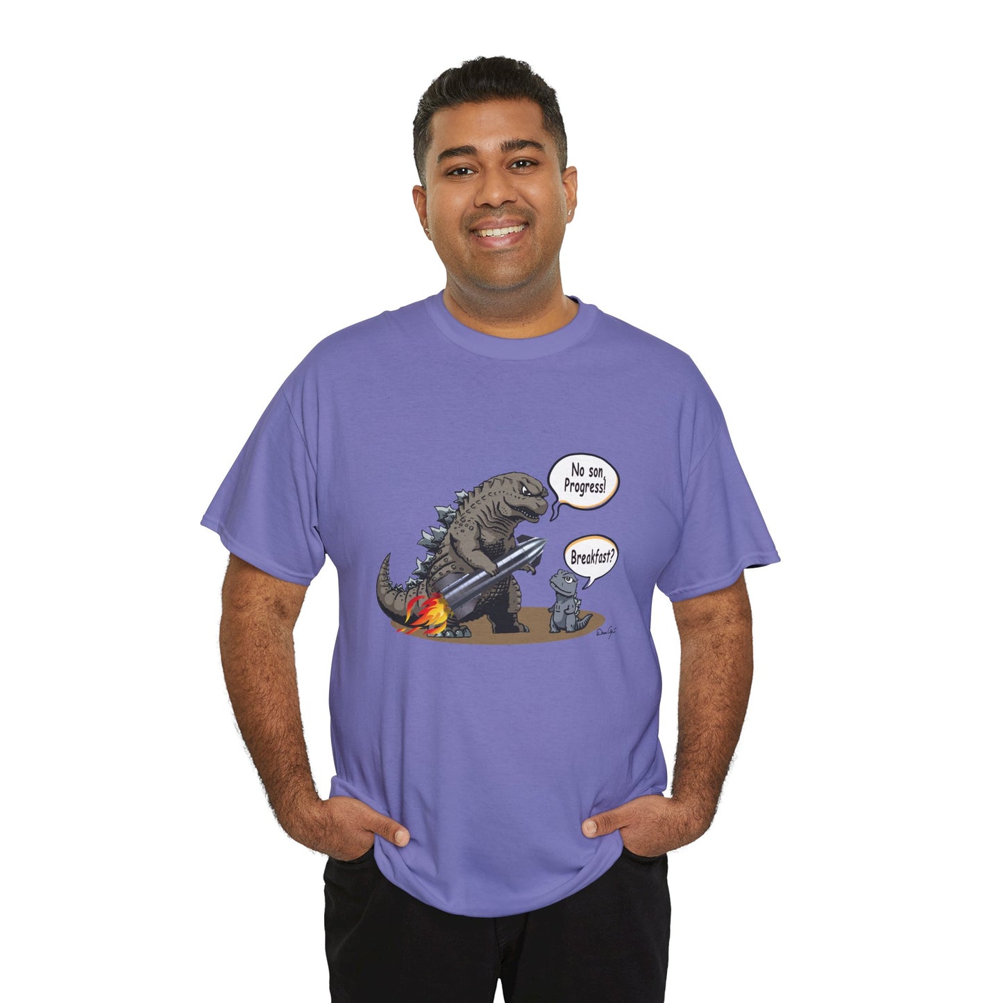 Godzilla, Son and SpaceX, Unisex Heavy Cotton Tee, print design, t-shirt, t-shirts, t-shirts, png, funny, cartoons, tee