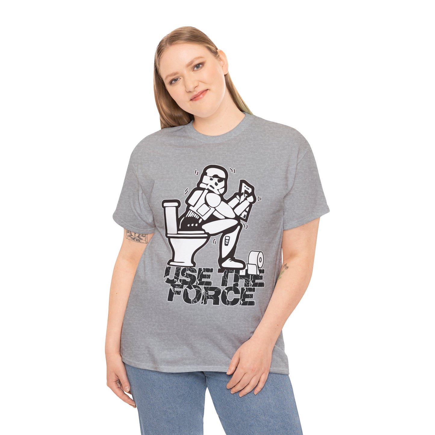 Use The Force, Unisex Heavy Cotton Tee, Star Wars, funny, restroom jokes, graphic design, png