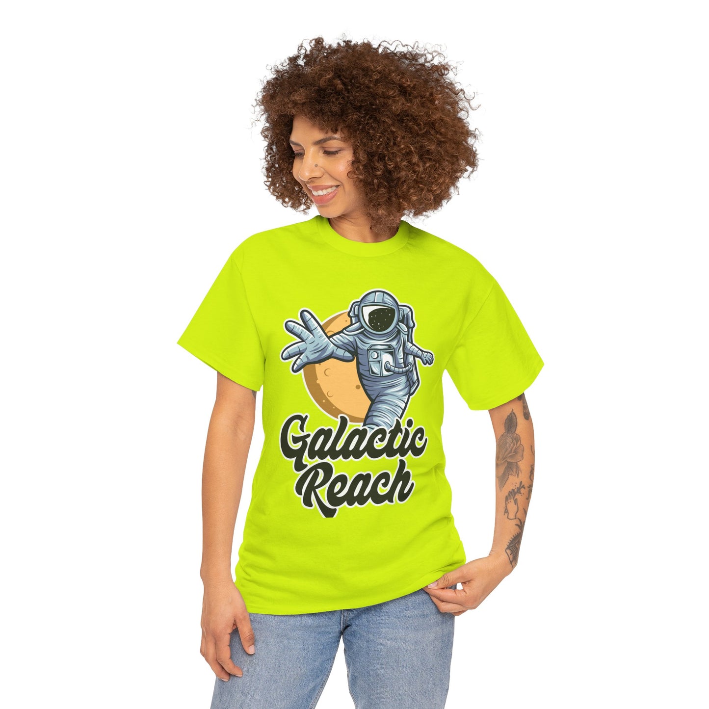 Galactic Reach, Astronaut, Unisex Heavy Cotton Tee, Express Delivery available, graphic design, png
