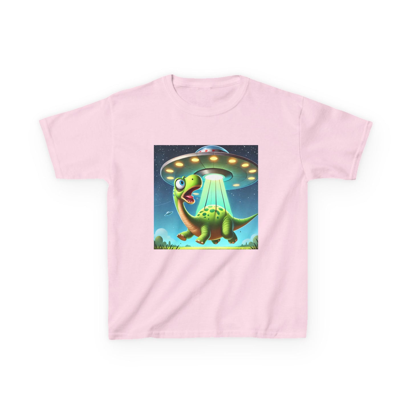 Dinosaur UFO Kids Tee, Fun Graphic Shirt for Boys and Girls, Perfect for Birthdays, Parties, Casual Wear, Gifts, tshirt, t-shirt