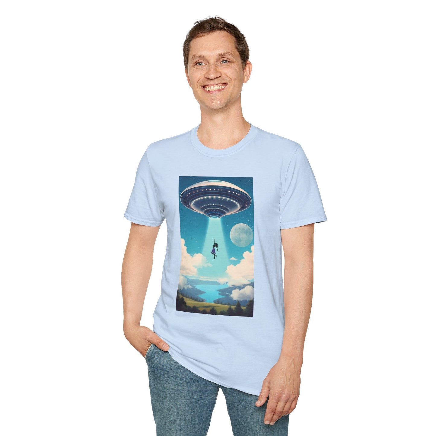 Cosmic Abduction Unisex T-Shirt | Space Alien Tee, UFO Graphic Shirt, Sci-Fi Fan Gift, Casual Style, Cool Vintage Look