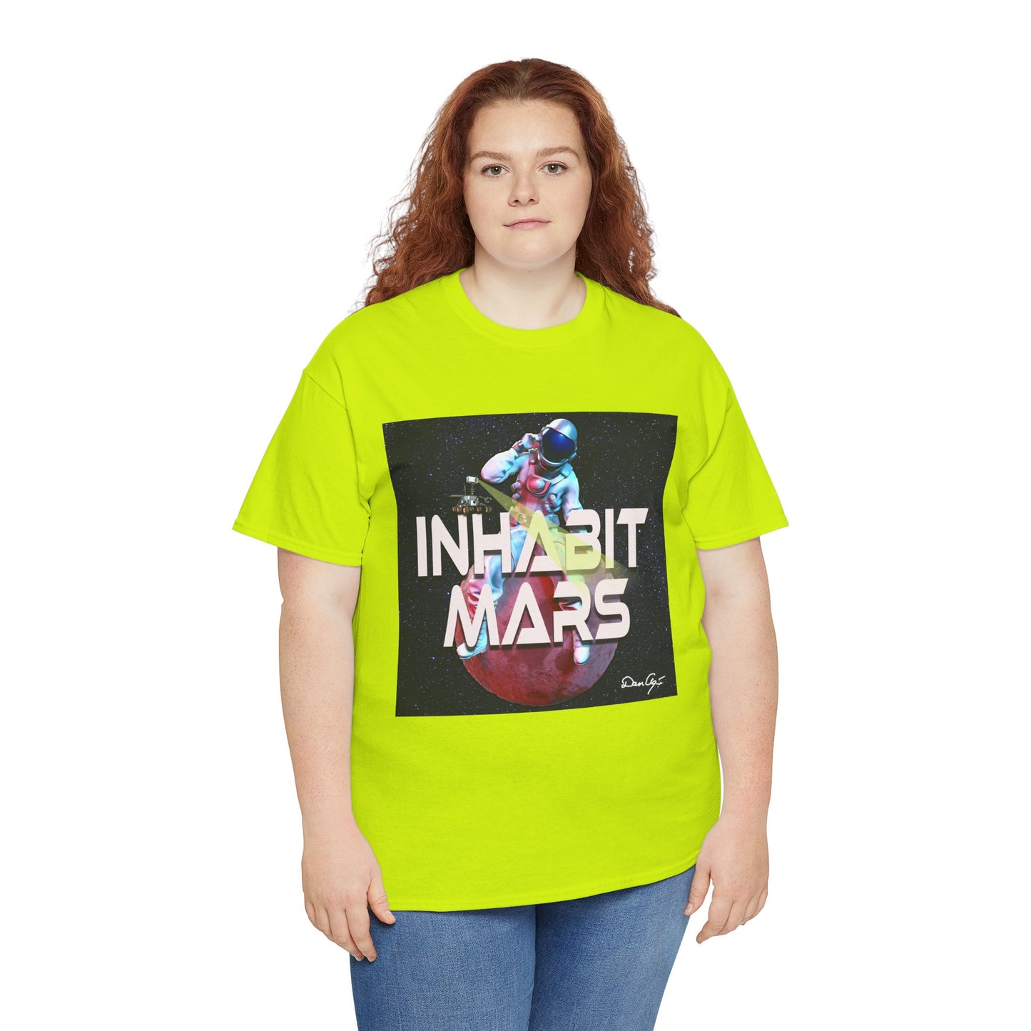 Inhabit Mars, Unisex Heavy Cotton Tee, Space, SpaceX, Universe, UFO, multiverse, graphic design, png, graphic design, t-shirts, tee