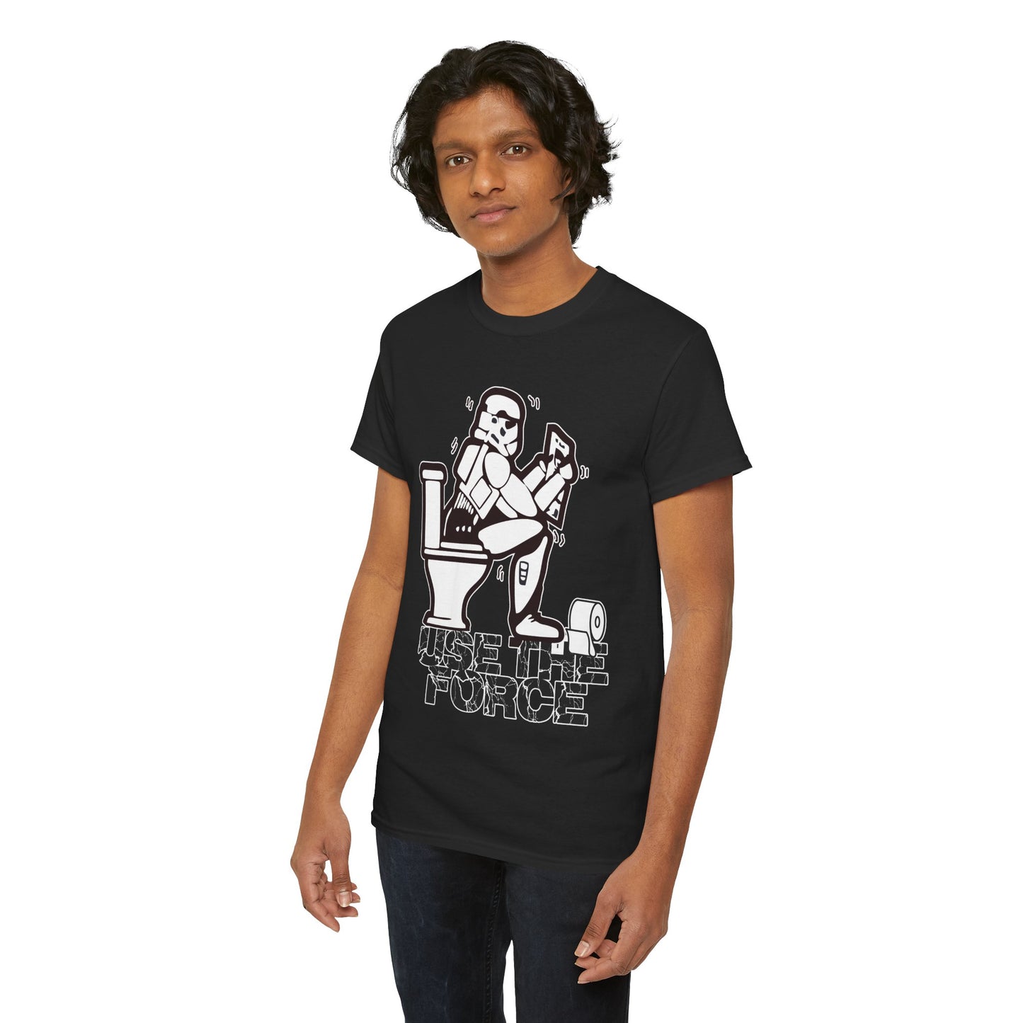 Use The Force, Unisex Heavy Cotton Tee, Star Wars, funny, restroom jokes, graphic design, png