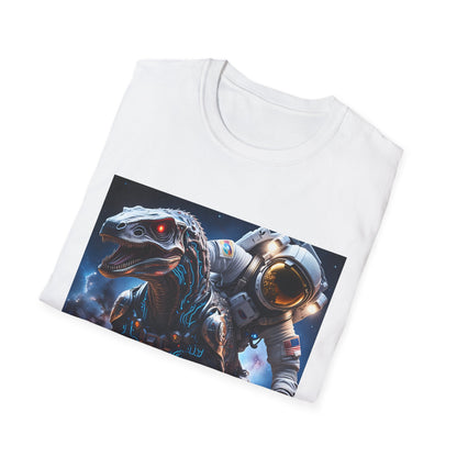 Space Dinosaur Unisex Softstyle T-Shirt, Fun Gift for Kids, Science Fiction Tee, Unique Graphic Shirt, Cool Outfit for Parties, t-shirt, tshirt, png