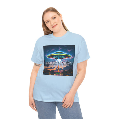 Retro Neon Alien UFO T-Shirt — "Conspiracy at DC" Graphic Tee