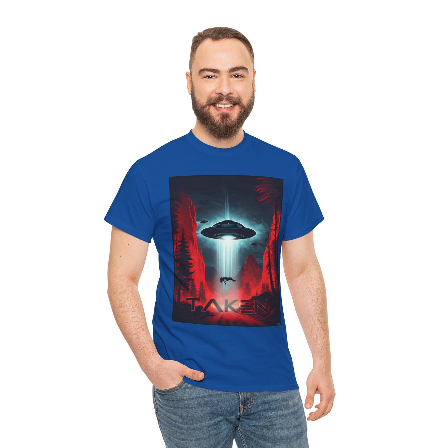 Taken, Unisex Heavy Cotton Tee, UFO inspired t-shirt, graphic design, art, png, t-shirts, tshirts, tee