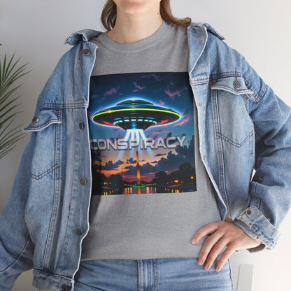 Retro Neon Alien UFO T-Shirt — "Conspiracy at DC" Graphic Tee