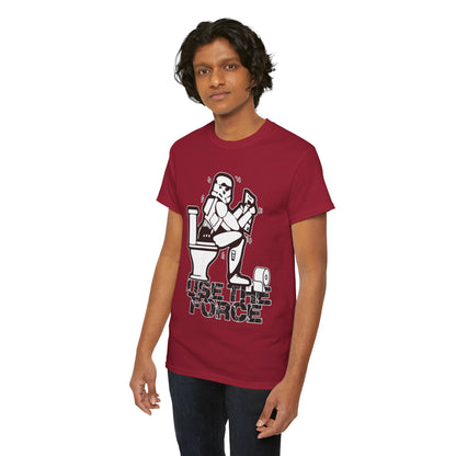 Use The Force, Unisex Heavy Cotton Tee, Star Wars, funny, restroom jokes, graphic design, png