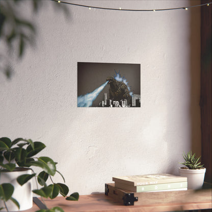 Godzilla Minus One, Fine Art Posters, Godzilla movie rendition, monsters, movies, posters, canvas, fine art, graphic design, png, CanvasPrints