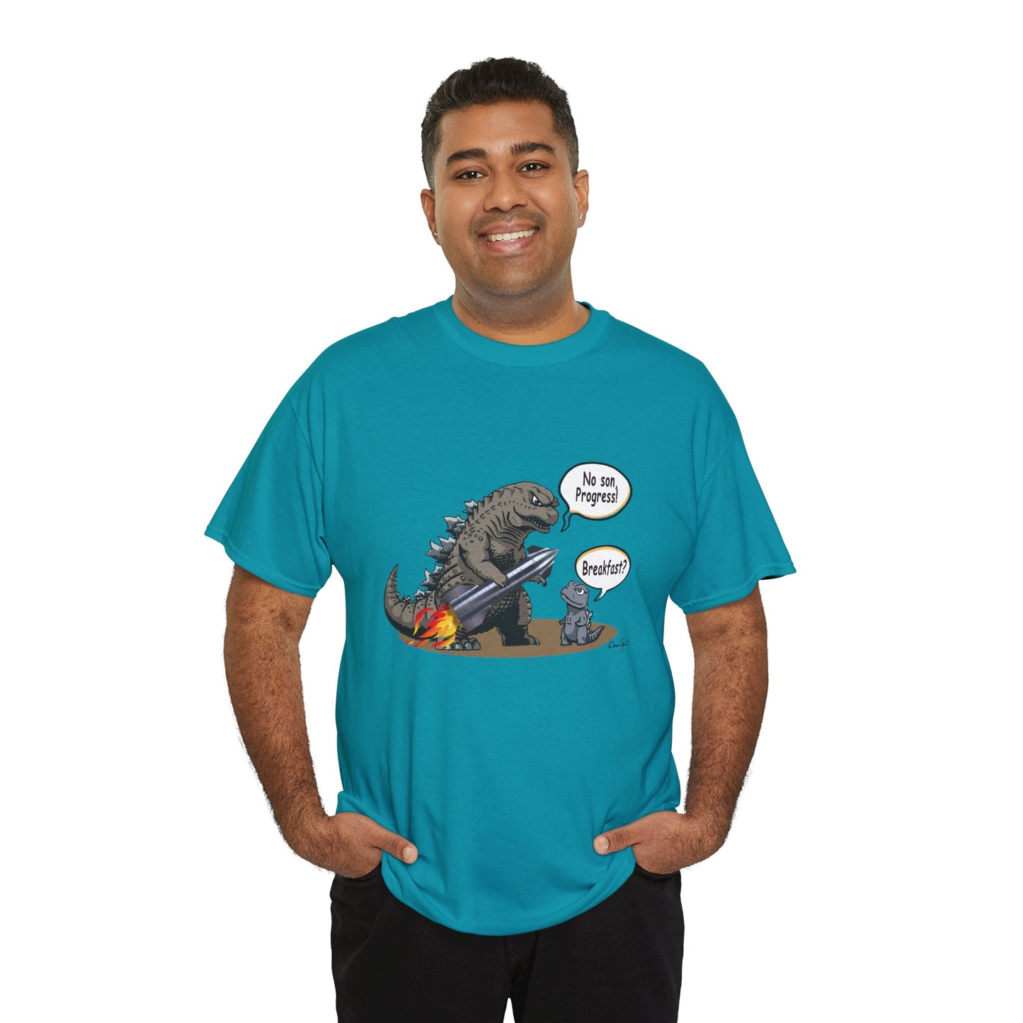 Godzilla, Son and SpaceX, Unisex Heavy Cotton Tee, print design, t-shirt, t-shirts, t-shirts, png, funny, cartoons, tee