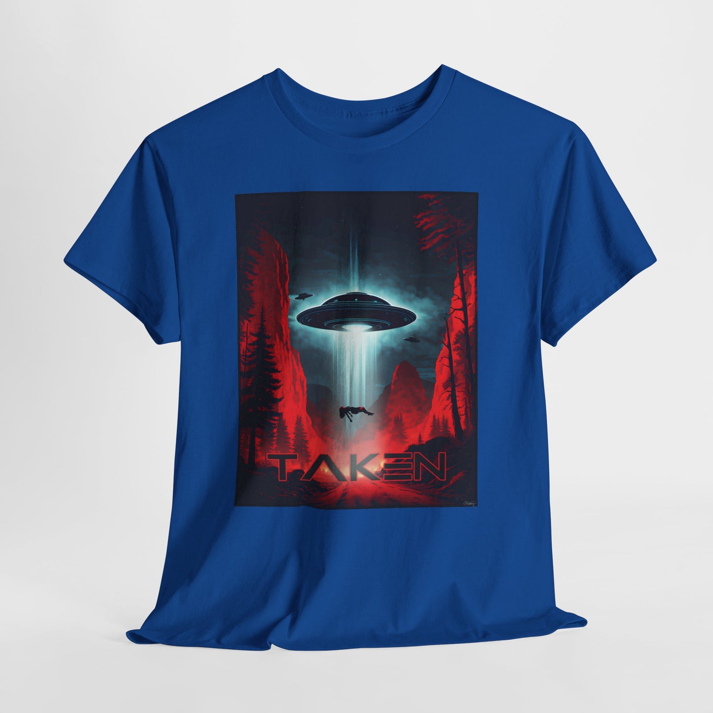 Taken, Unisex Heavy Cotton Tee, UFO inspired t-shirt, graphic design, art, png, t-shirts, tshirts, tee