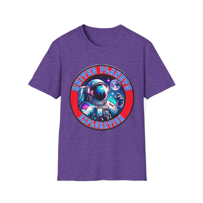 United Planets Exploration Astronaut T-Shirt, Science Themed Tee, Outer Space Shirt for Gift, Birthday, Unisex Softstyle Apparel