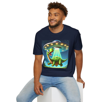 Cute Alien Dinosaur Unisex T-Shirt, Fun Graphic Tee, Kids & Adults, Space Theme, Playful Gift Idea, Birthday, Casual Wear