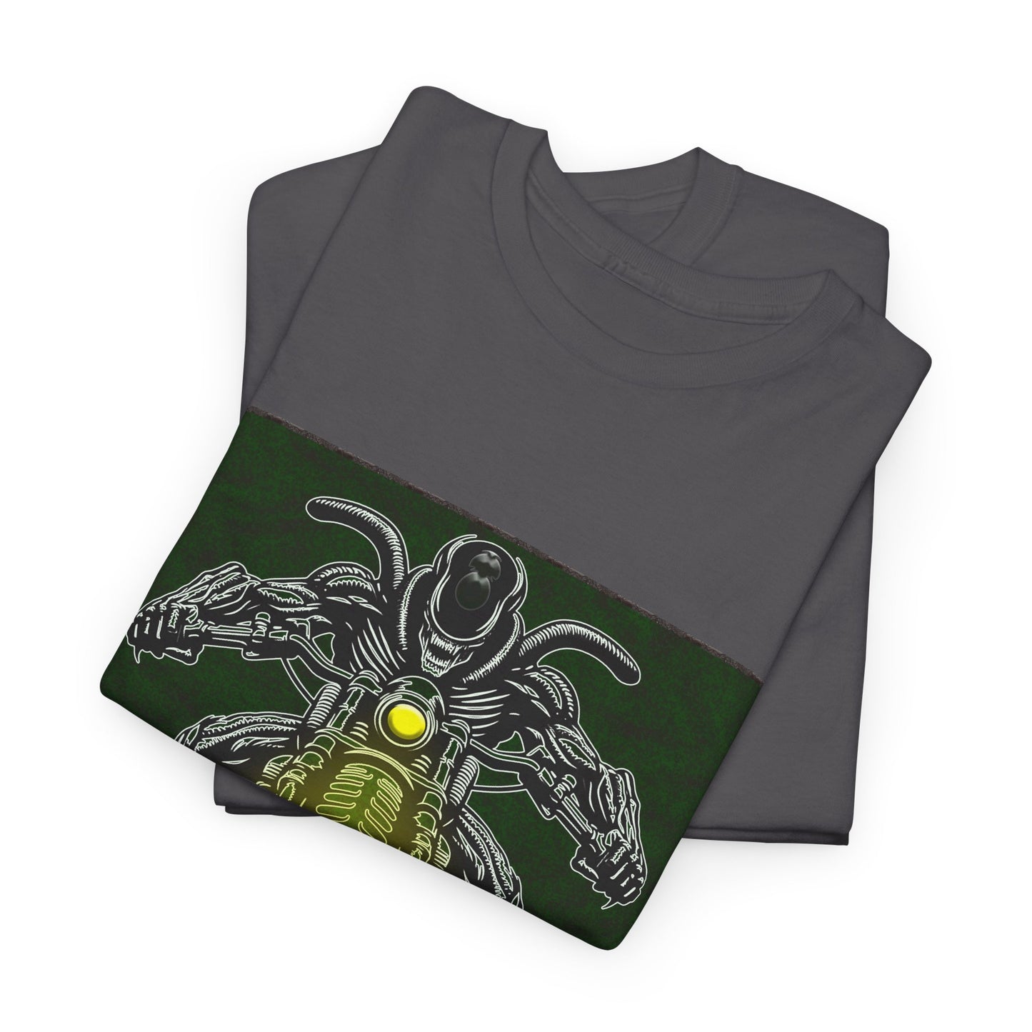 Alien Biker Neon Sci‑Fi Motorcycle T-Shirt