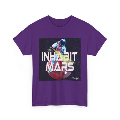 Inhabit Mars, Unisex Heavy Cotton Tee, Space, SpaceX, Universe, UFO, multiverse, graphic design, png, graphic design, t-shirts, tee