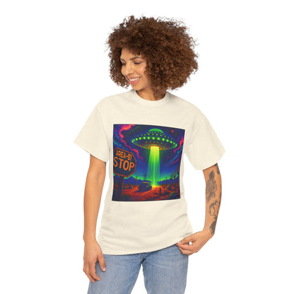 Area 51 Stop UFO Abduction T-Shirt — Neon Alien Invasion Tee