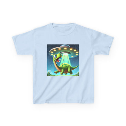 Dinosaur UFO Kids Tee, Fun Graphic Shirt for Boys and Girls, Perfect for Birthdays, Parties, Casual Wear, Gifts, tshirt, t-shirt