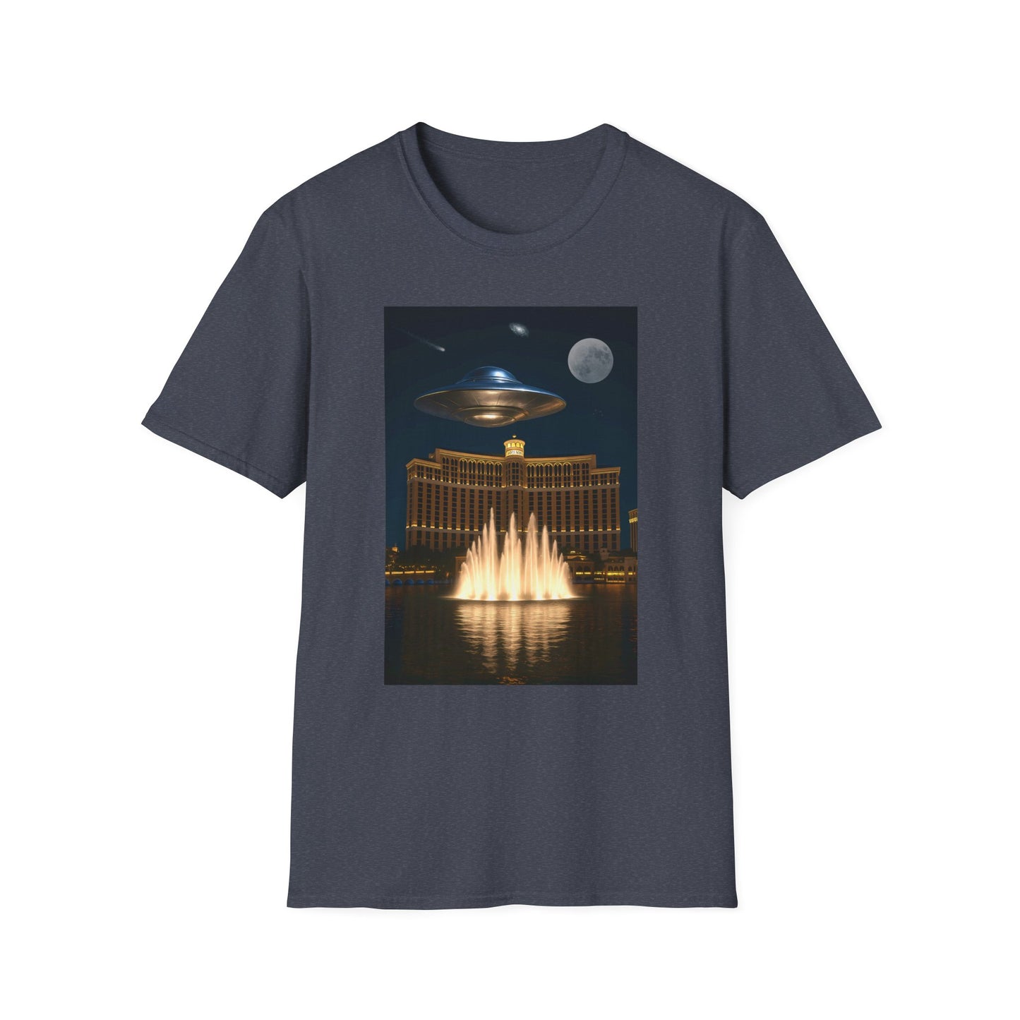 Cosmic Vibes Unisex T-Shirt - UFO & Moon Design, Relaxed Fit Tee for Space Lovers, Gift for Sci-Fi Fans, Casual Wear, Everyday Essentials, t-shirt, tshirt, png