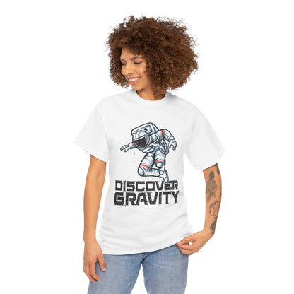 Discover Gravity. Unisex Heavy Cotton Tee - Fun Astronaut, Astronomy Graphic Tee - Unisex graphic design, png Express Delivery available