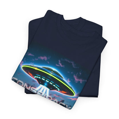 Retro Neon Alien UFO T-Shirt — "Conspiracy at DC" Graphic Tee