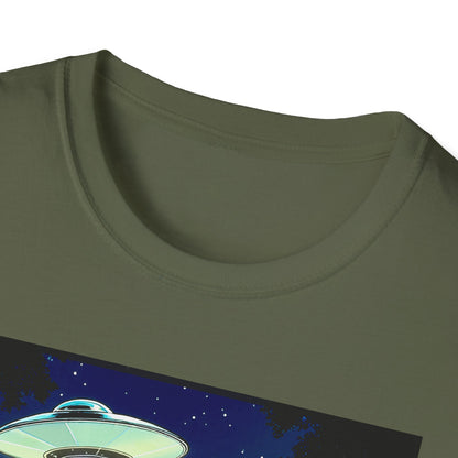 Bigfoot Probe Unisex Softstyle T-Shirt - Fun UFO Graphic Tee, Perfect Gift, Halloween, Nerd Culture, Outdoors, Alien, Graphic tees, t-shirts, Graphic design, t-shirts, tees