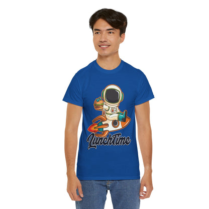 Astronaut Lunchtime Unisex Heavy Cotton Tee - Fun Graphic T-Shirt for Space Lovers, GraphicTees, png, t-shirts, tshirts