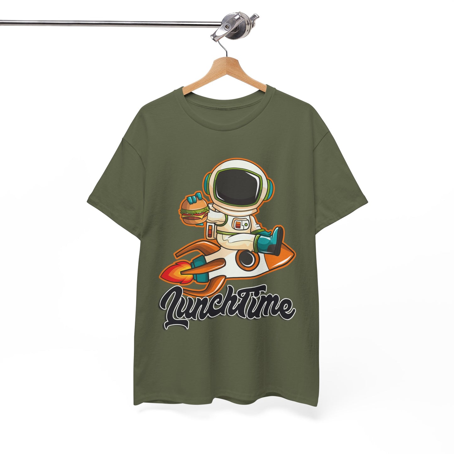 Astronaut Lunchtime Unisex Heavy Cotton Tee - Fun Graphic T-Shirt for Space Lovers, GraphicTees, png, t-shirts, tshirts