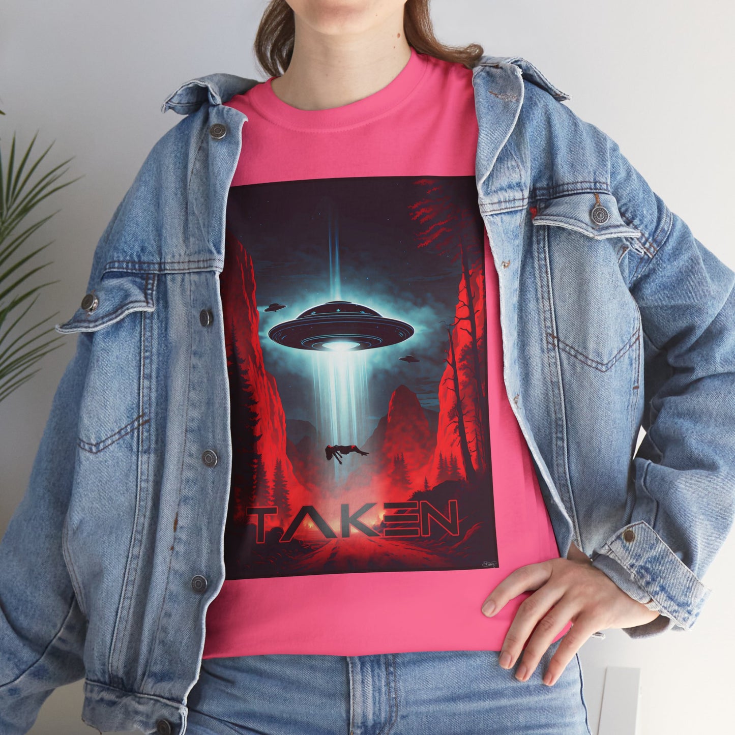Taken, Unisex Heavy Cotton Tee, UFO inspired t-shirt, graphic design, art, png, t-shirts, tshirts, tee