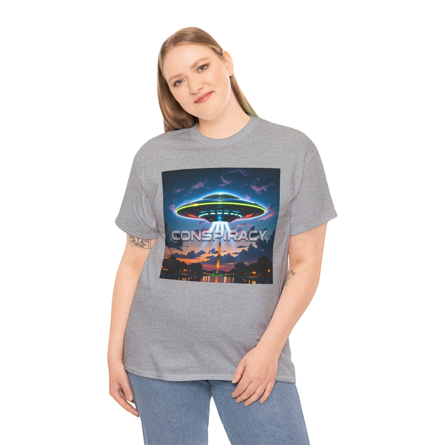 Retro Neon Alien UFO T-Shirt — "Conspiracy at DC" Graphic Tee