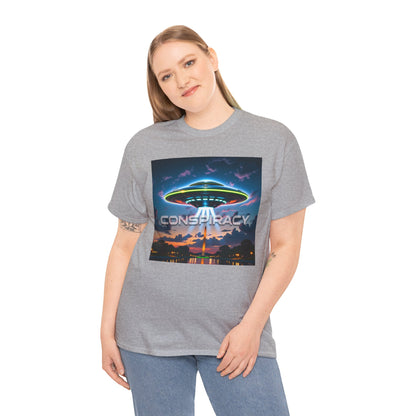 Retro Neon Alien UFO T-Shirt — "Conspiracy at DC" Graphic Tee