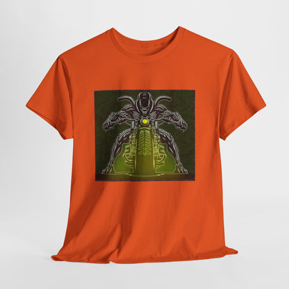 Alien Biker Neon Sci‑Fi Motorcycle T-Shirt