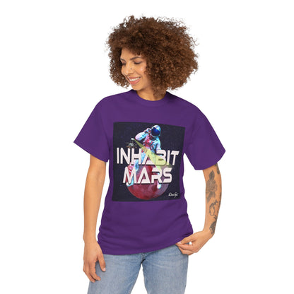 Inhabit Mars, Unisex Heavy Cotton Tee, Space, SpaceX, Universe, UFO, multiverse, graphic design, png, graphic design, t-shirts, tee
