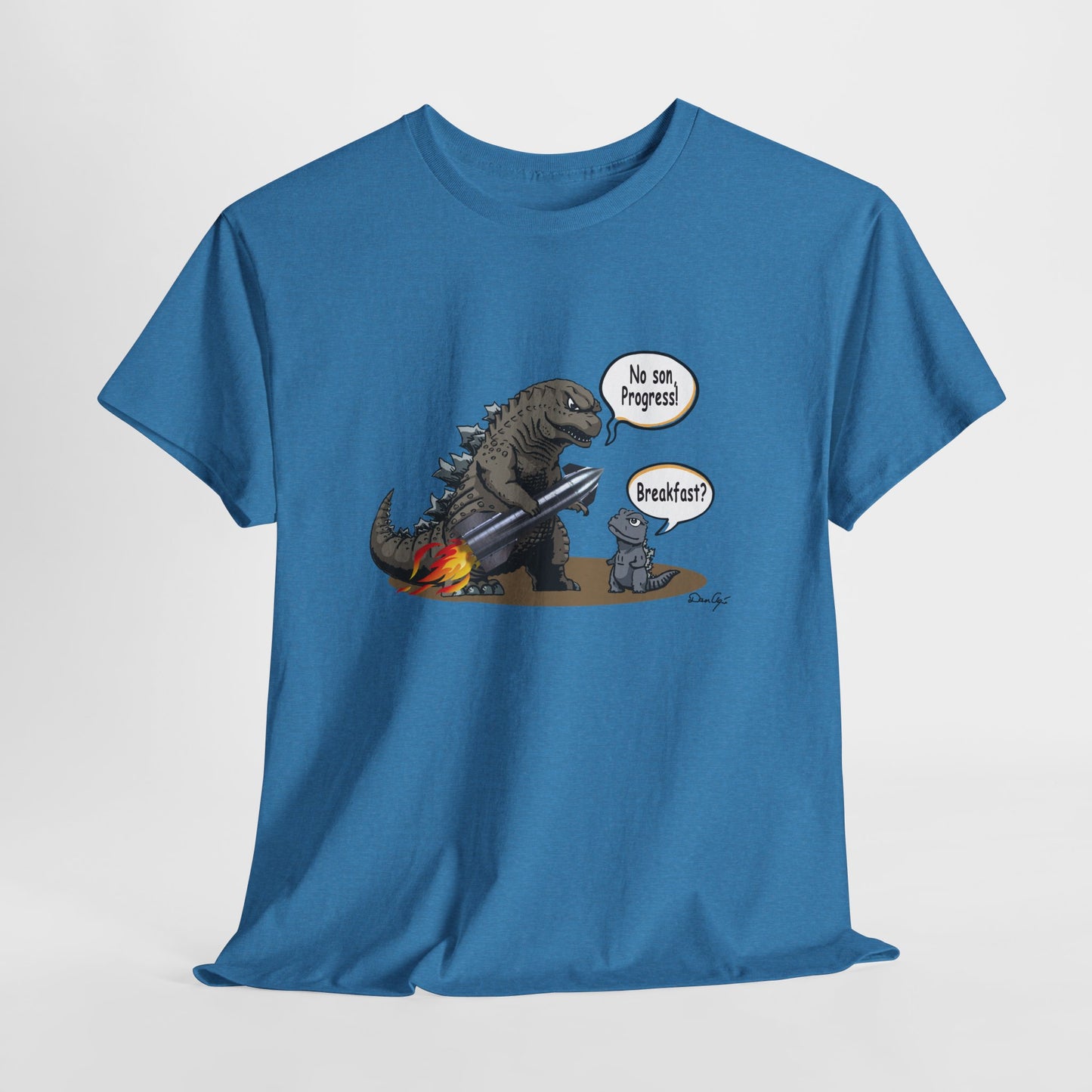 Godzilla, Son and SpaceX, Unisex Heavy Cotton Tee, print design, t-shirt, t-shirts, t-shirts, png, funny, cartoons, tee