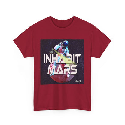 Inhabit Mars, Unisex Heavy Cotton Tee, Space, SpaceX, Universe, UFO, multiverse, graphic design, png, graphic design, t-shirts, tee