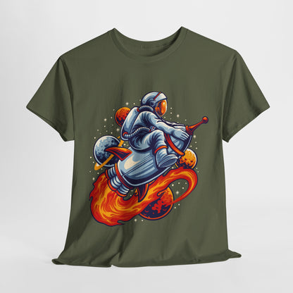 Retro Space Explorer Unisex Heavy Cotton Tee, graphic designed, tees, t-shirt, t-shirts, png