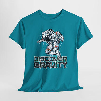 Discover Gravity. Unisex Heavy Cotton Tee - Fun Astronaut, Astronomy Graphic Tee - Unisex graphic design, png Express Delivery available