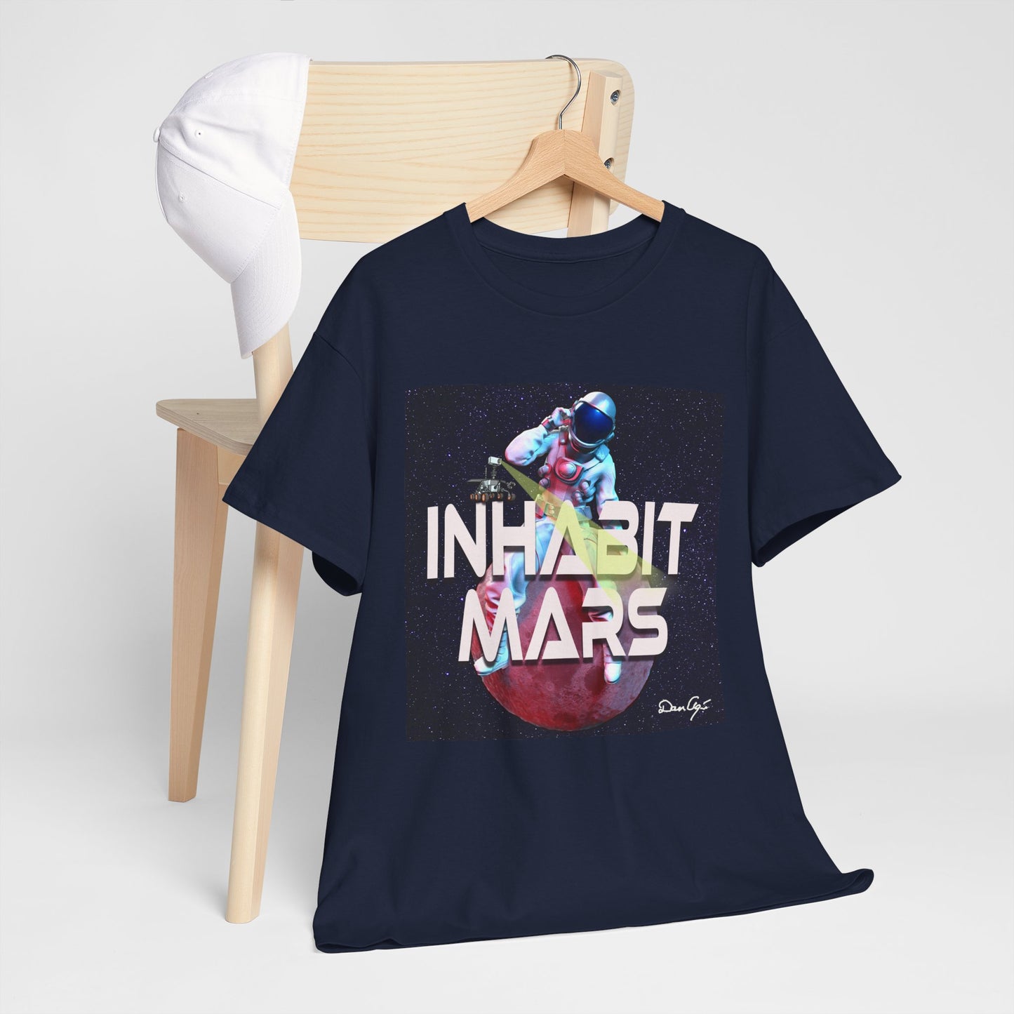Inhabit Mars, Unisex Heavy Cotton Tee, Space, SpaceX, Universe, UFO, multiverse, graphic design, png, graphic design, t-shirts, tee