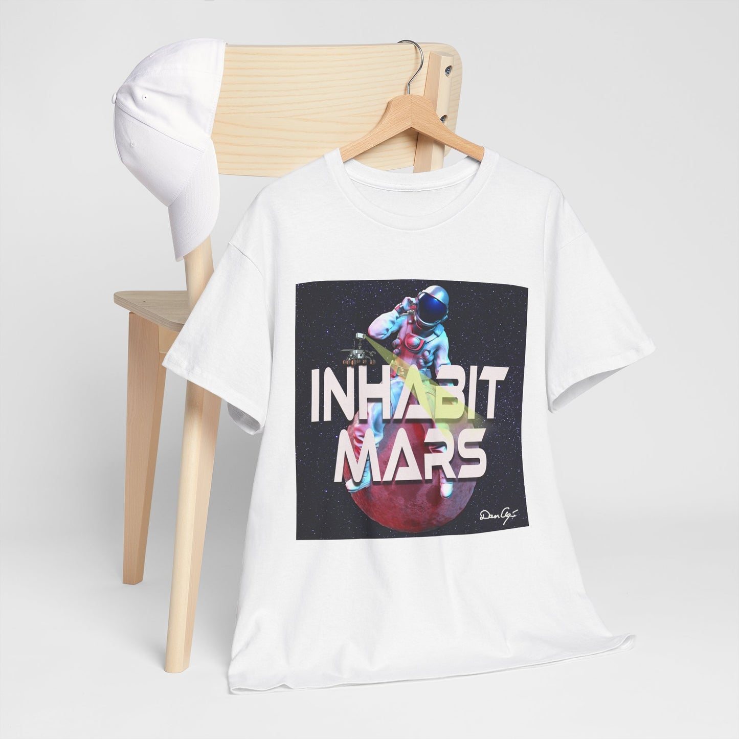 Inhabit Mars, Unisex Heavy Cotton Tee, Space, SpaceX, Universe, UFO, multiverse, graphic design, png, graphic design, t-shirts, tee