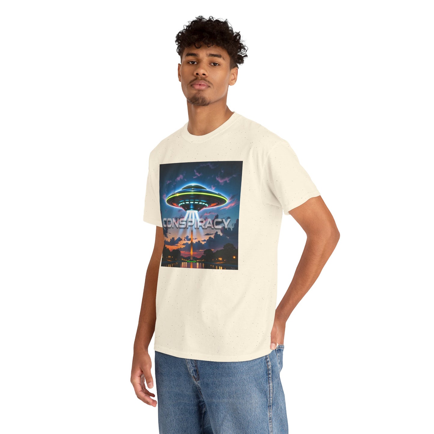 Retro Neon Alien UFO T-Shirt — "Conspiracy at DC" Graphic Tee