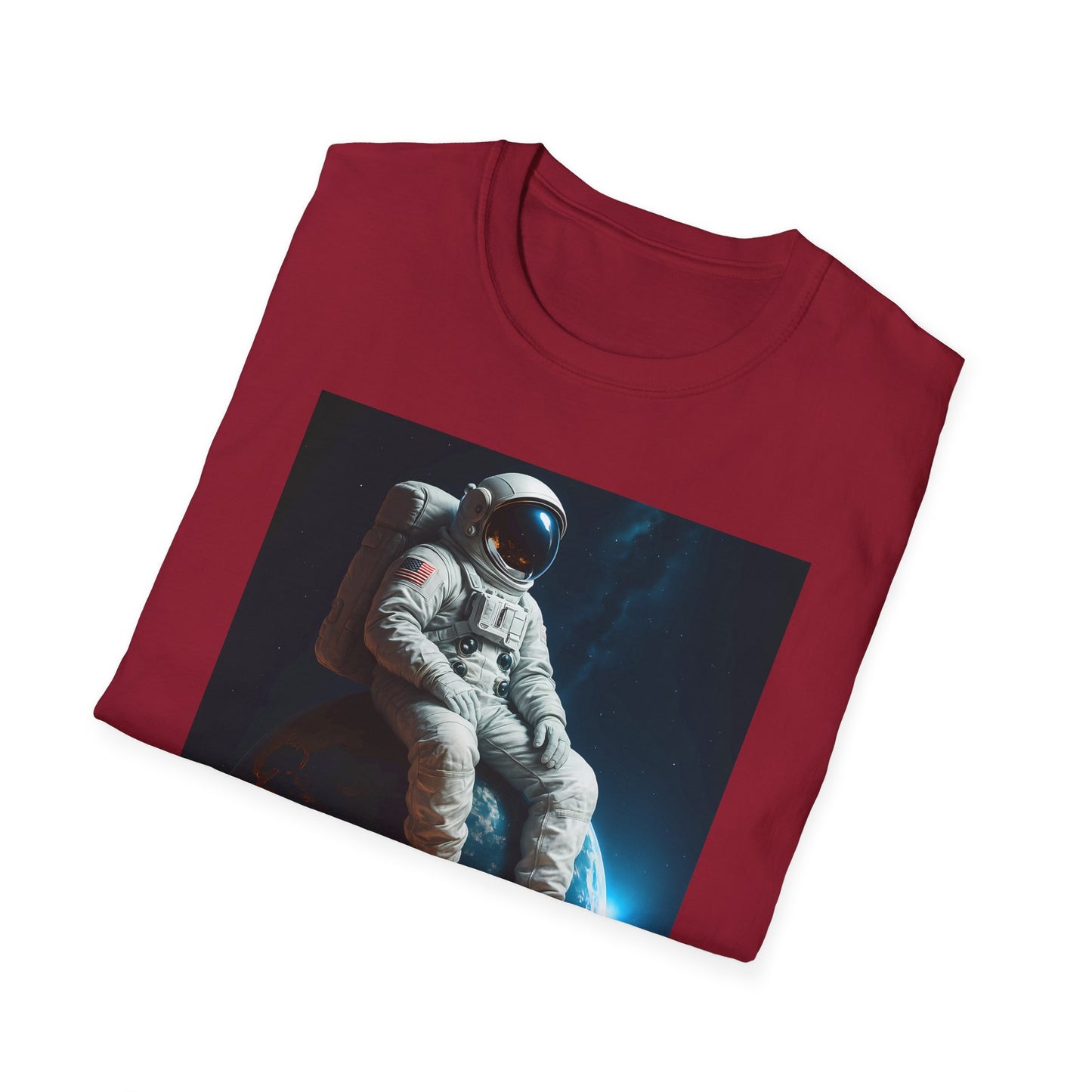 Sitting on an Earth, Cosmic Astronaut T-Shirt, Unisex Graphic Tee, Space Lover Gift, Casual Wear, Astronomy Fan Shirt, Graphic Tee, t-shirt, tshirt, png